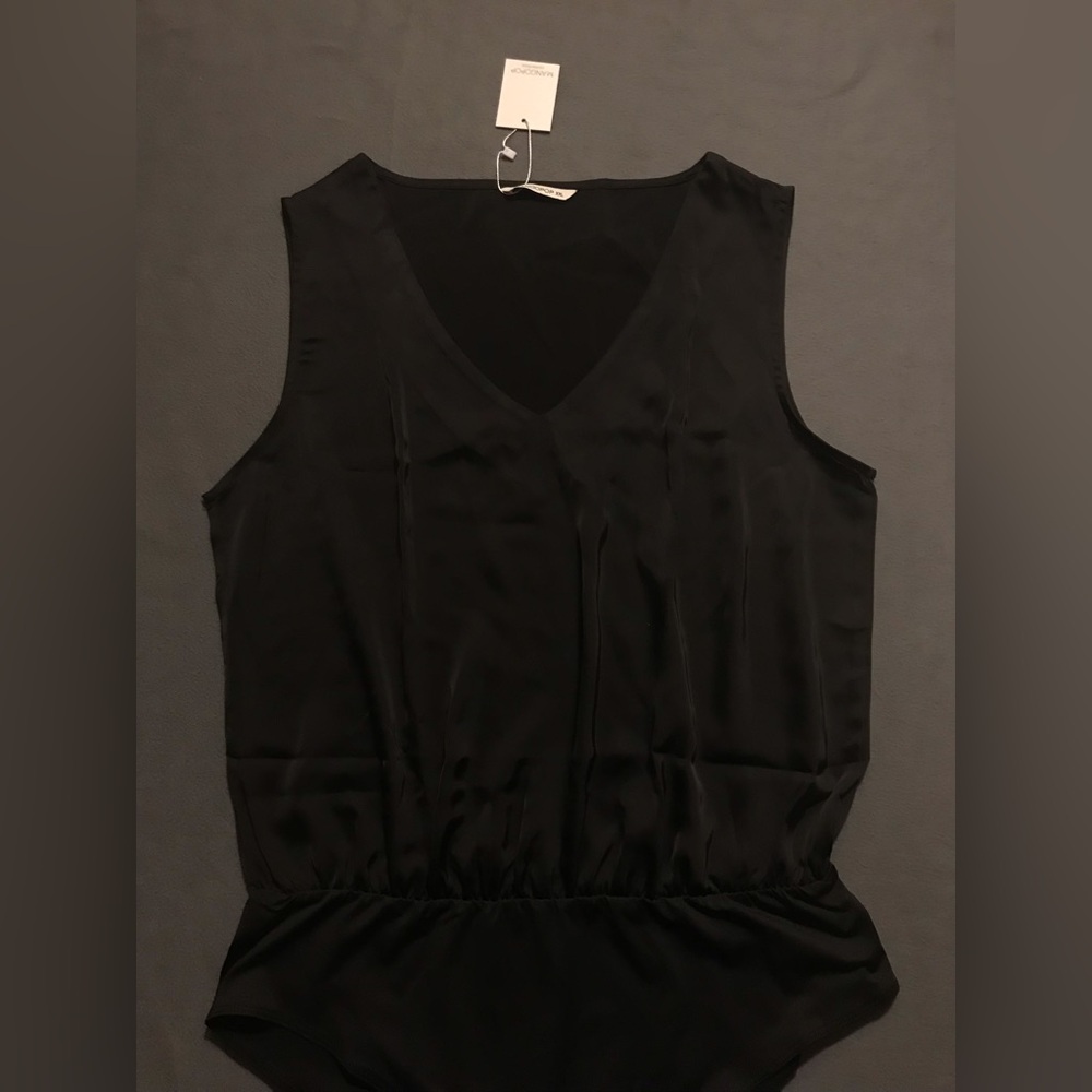 NWT Mangopop Sleeveless Satin Bodysuit - Picture 9 of 12